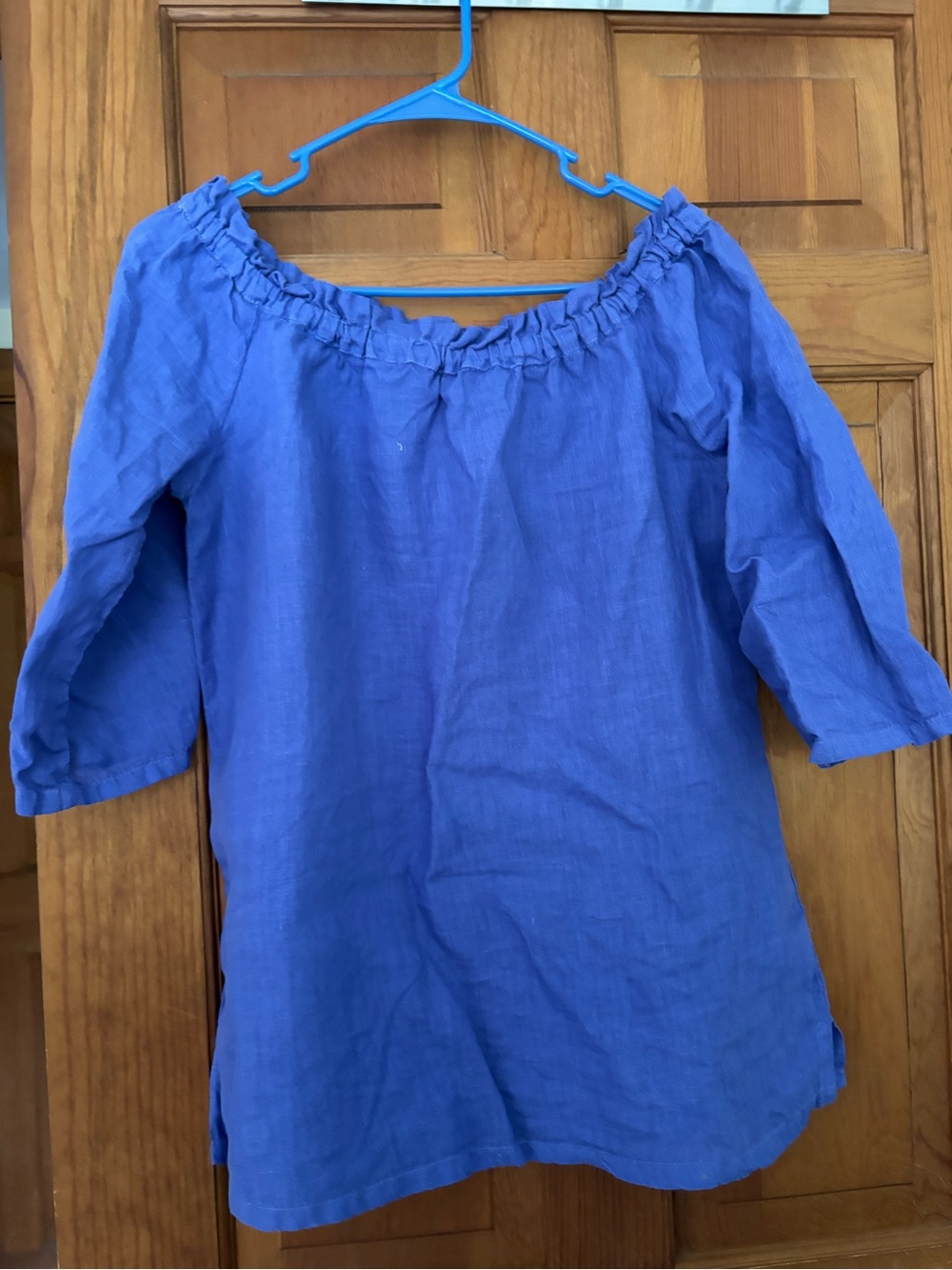 Linen Purple  Off-the-Shoulder Top